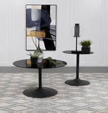 Ganso Round Glass Top Coffee and End Table Set