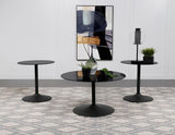 Ganso Round Glass Top Coffee and End Table Set