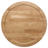 Camillo Round Solid Wood Side End Table Maple Brown