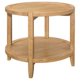Camillo Round Coffee and End Table Set Maple