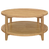 Camillo Round Coffee and End Table Set Maple