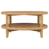 Camillo Round Solid Wood Coffee Table Maple Brown