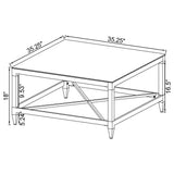 Lindley Square Coffee and End Table Set Chrome