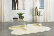 Janessa Acrylic Coffee and End Table Set Matte Brass