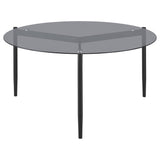 Rosalie Round Smoked Glass Top Coffee Table Grey