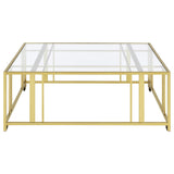 Adri Square Glass Top Coffee Table with Casters
