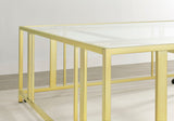 Adri Square Glass Top Coffee Table with Casters