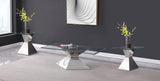 Jenny Rectangular Coffee and End Table Set Chrome
