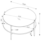 Jonelle Round Coffee and End Table Set Gold