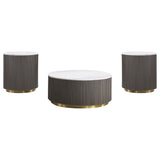Jason Round Marble Coffee and End Table Set
