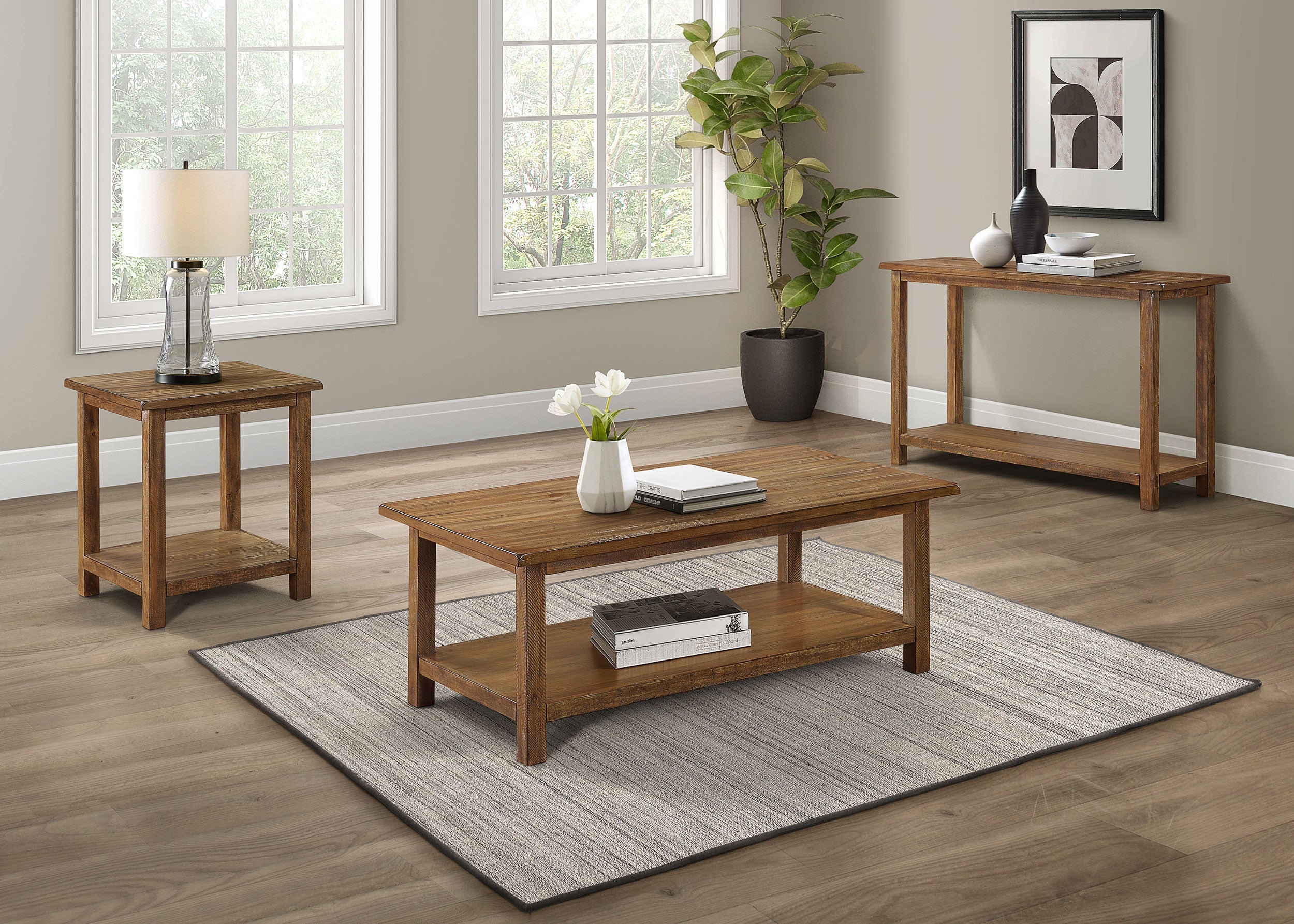 Payne Wood End Table with Shelf