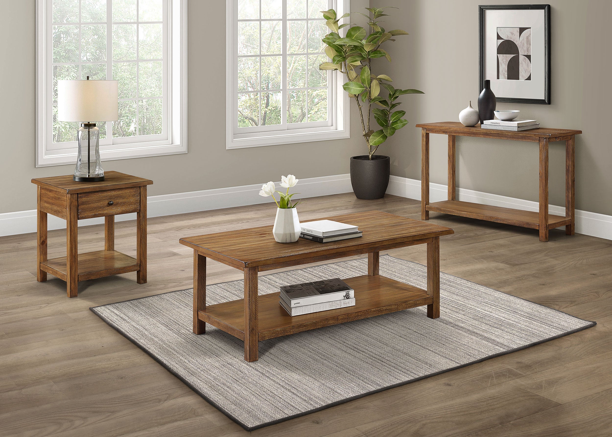 Payne 1-drawer Wood End Table with Shelf