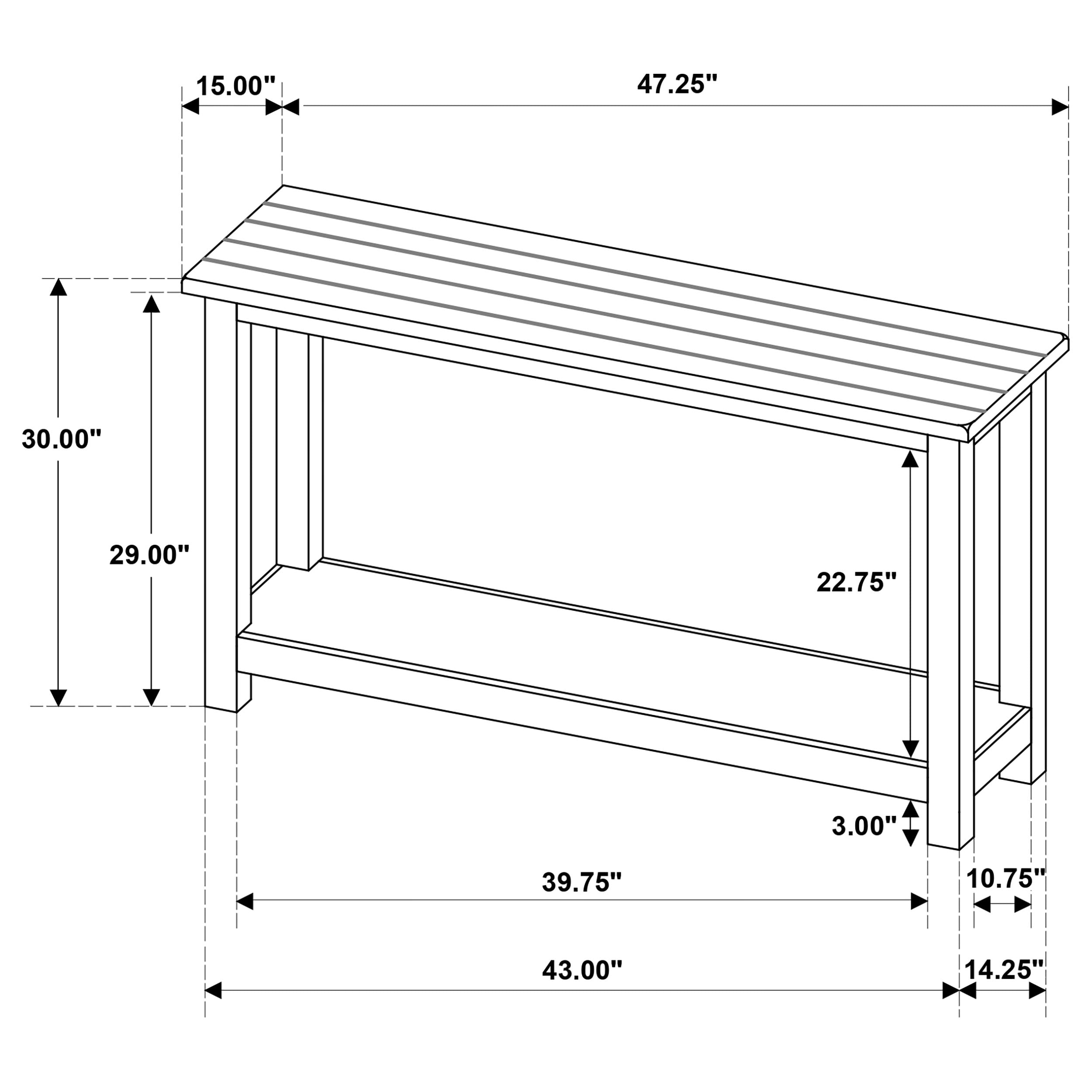 Payne Wood Entryway Sofa Console Table