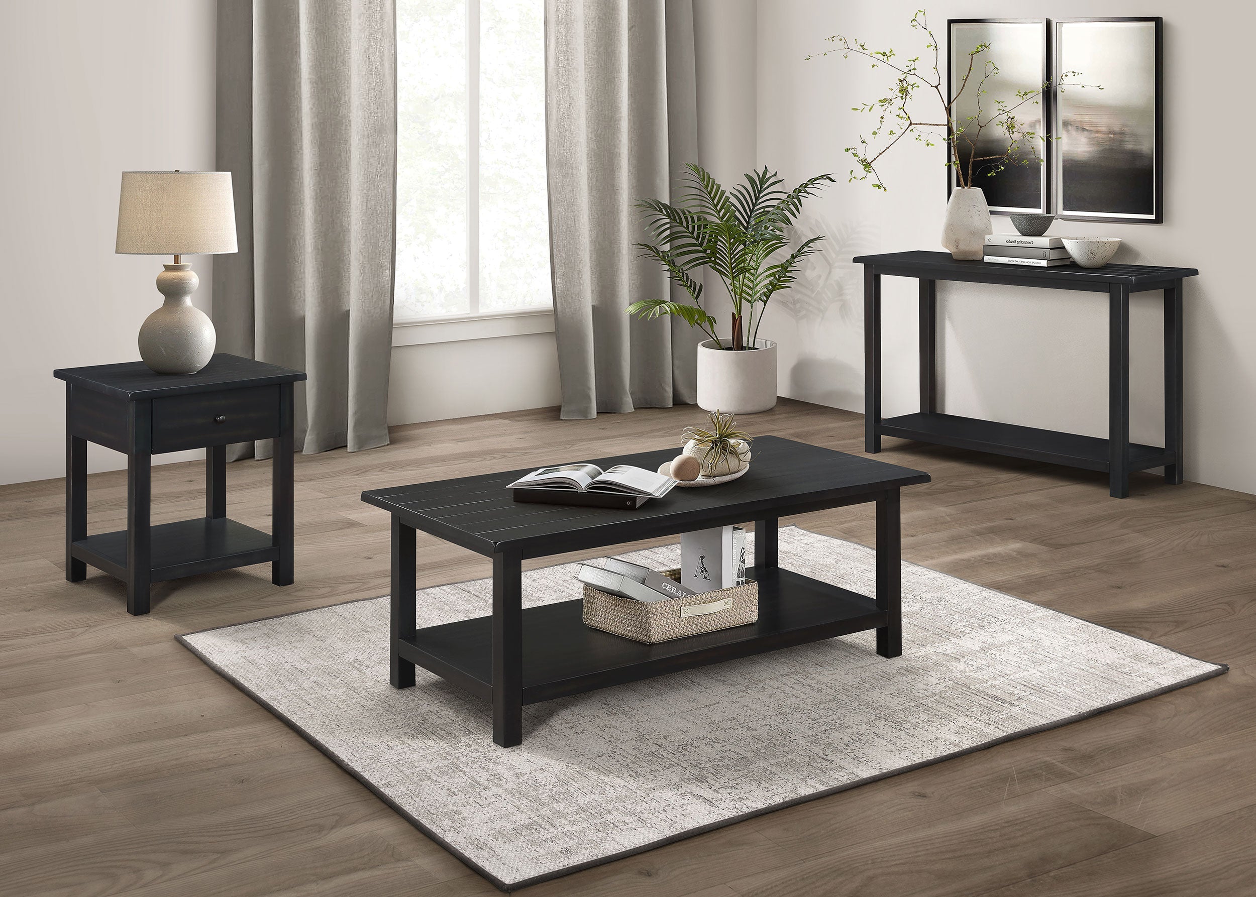 Payne 1-drawer Wood End Table with Shelf