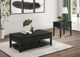 Concord Coffee and End Table Set Distressed Java