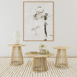 Touhy Round Coffee and End Table Set Natural Mango