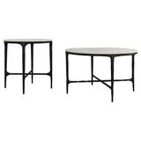 Hermas Round Marble Coffee and End Table Set