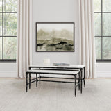 Ebby 2-piece Genuine Marble Top Nesting Coffee Tables White