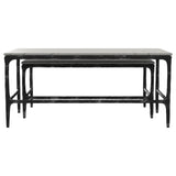 Ebby 2-piece Genuine Marble Top Nesting Coffee Tables White