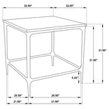 Ebby Square Genuine Marble Top Metal End Table White