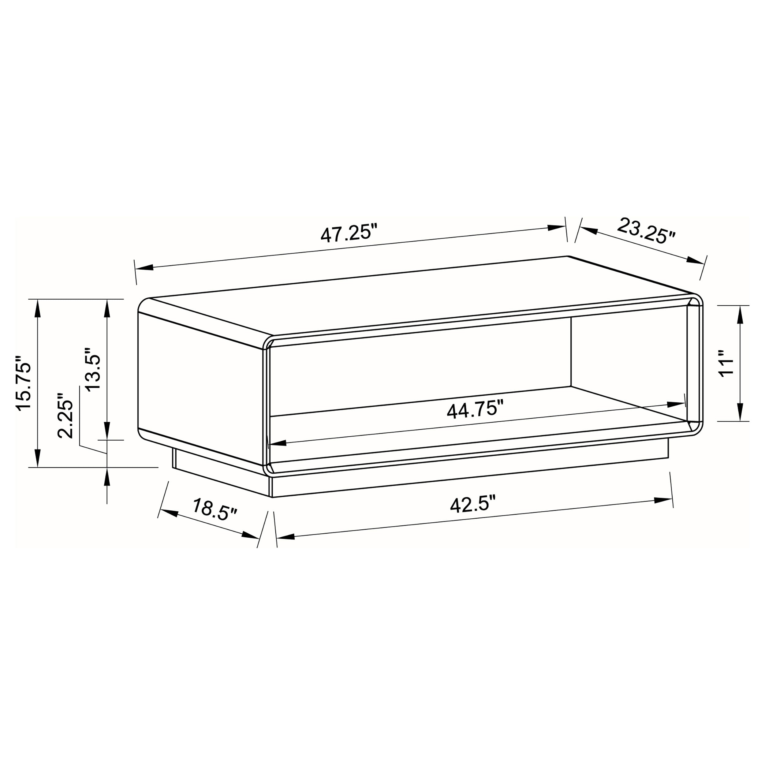 Paseo Coffee and End Table Set High Gloss