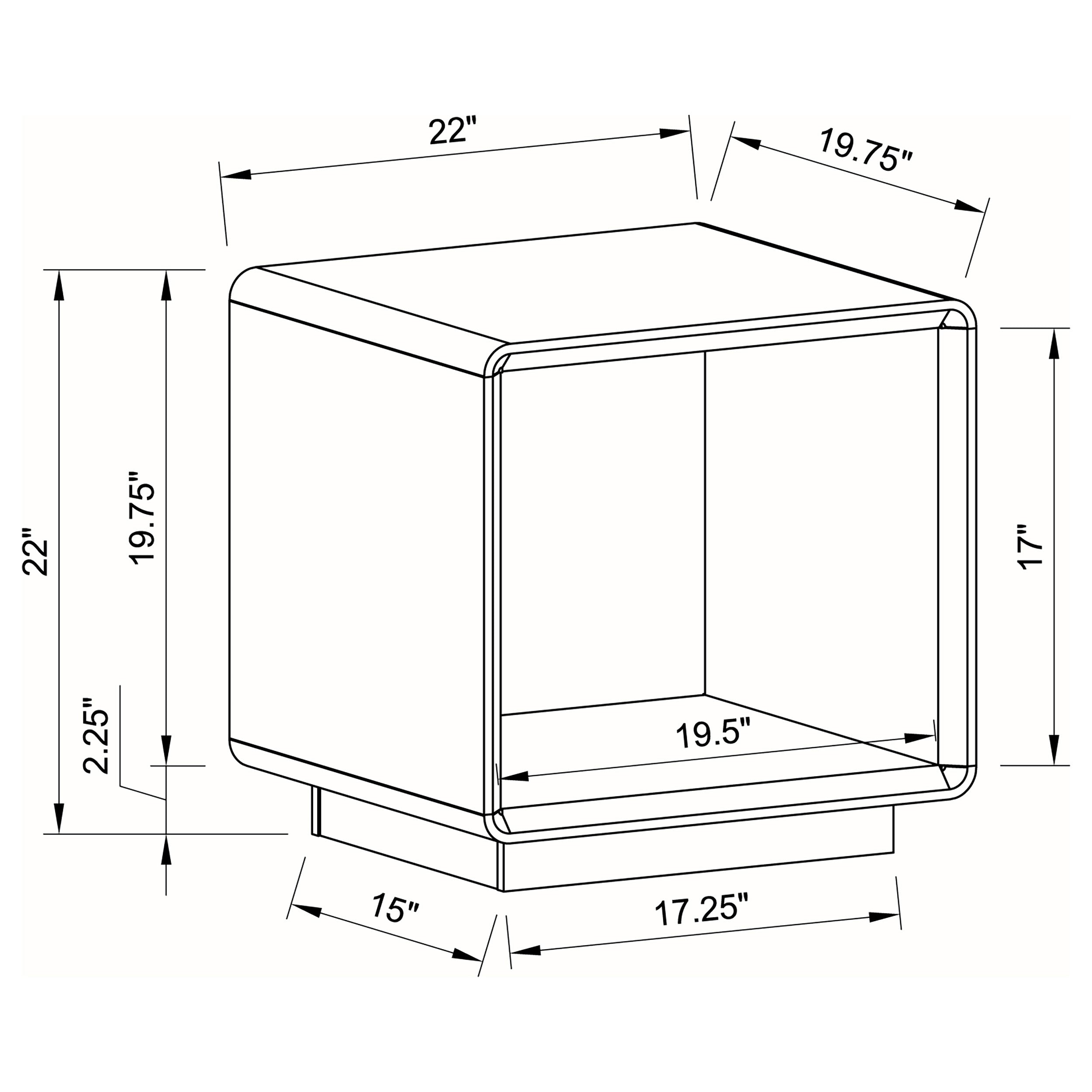 Paseo Coffee and End Table Set High Gloss