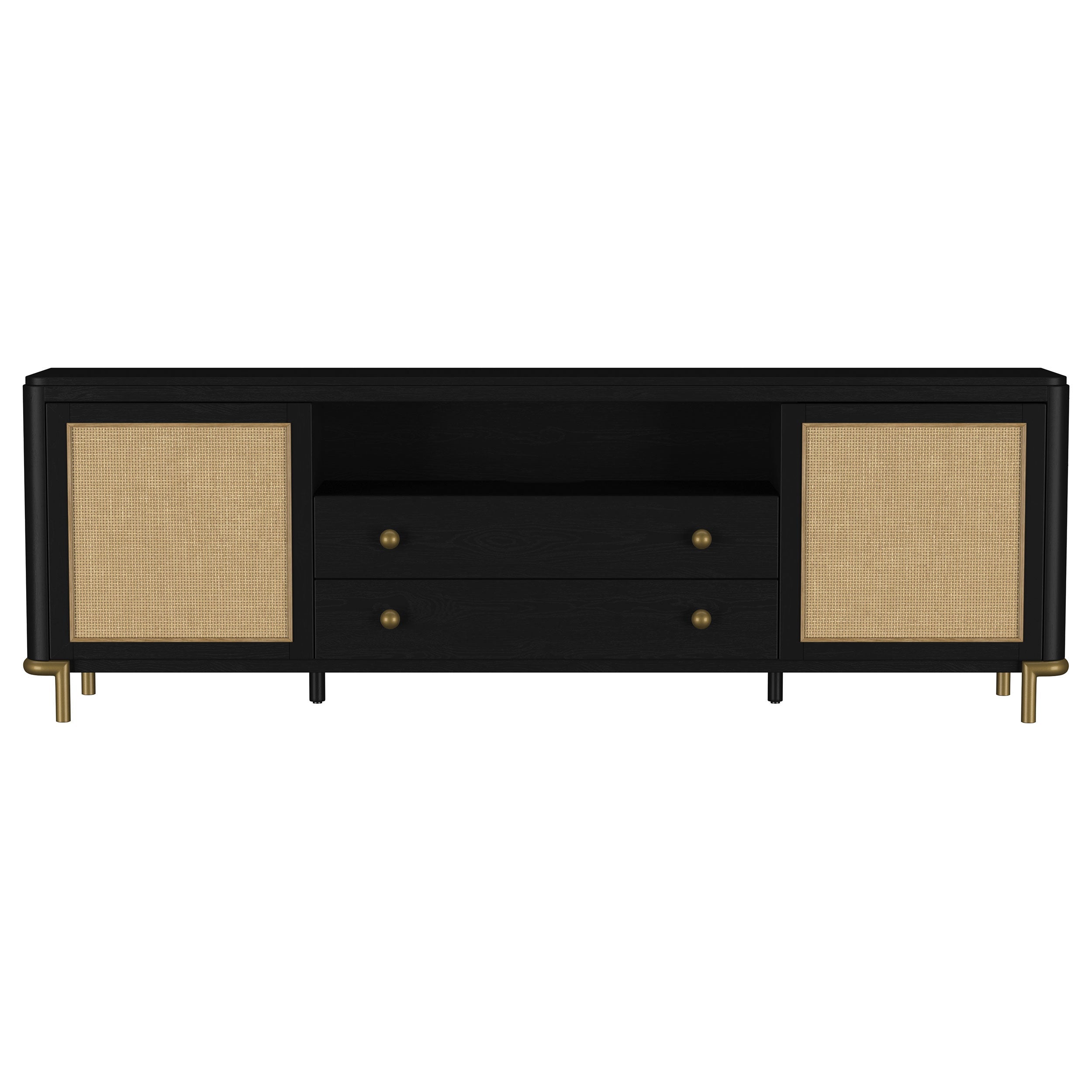 Arini Rattan Cane 2-door TV Stand Media Console