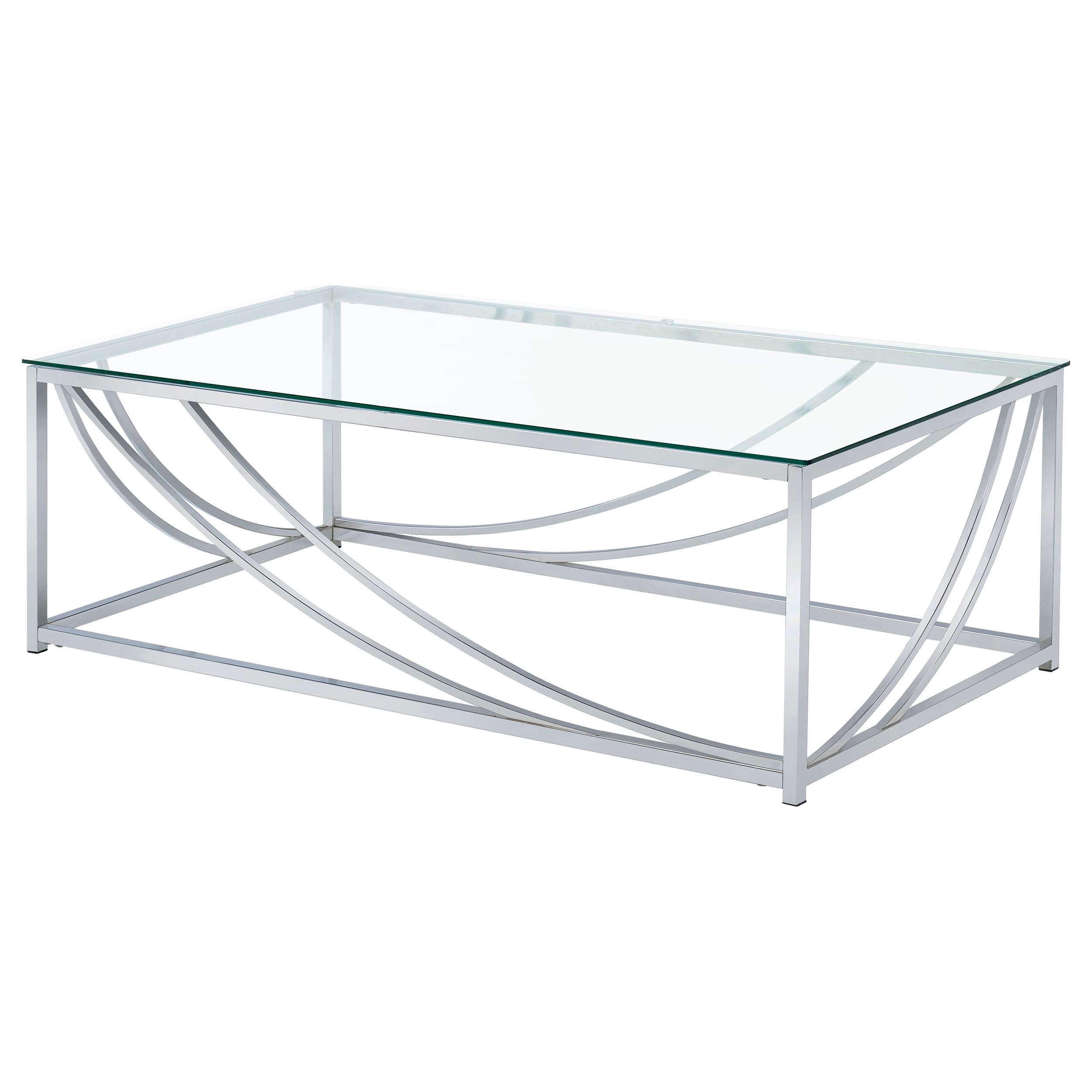 Lille Glass Top Coffee And End Table Set Chrome