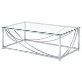 Lille Glass Top Coffee And End Table Set Chrome