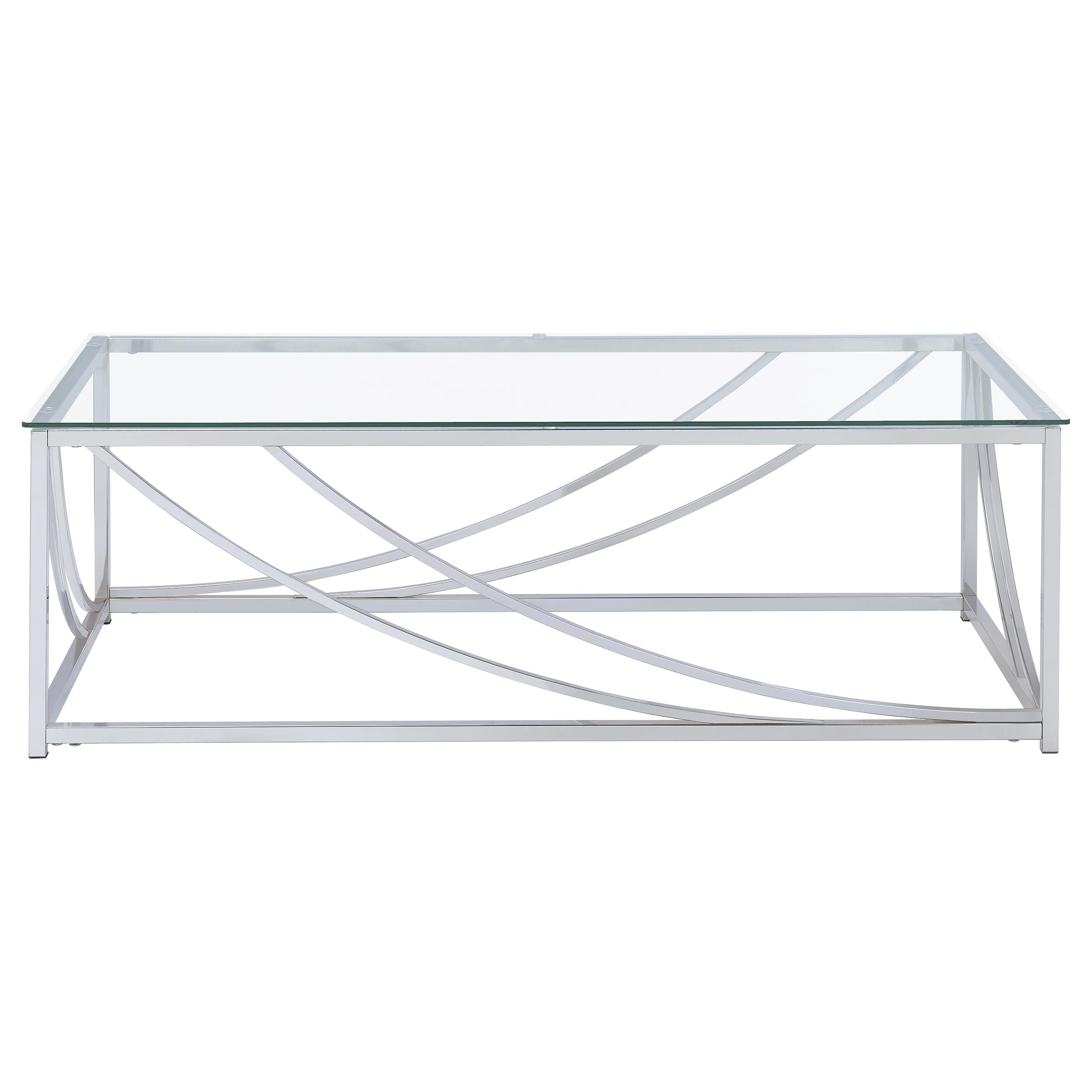 Lille Glass Top Coffee And End Table Set Chrome