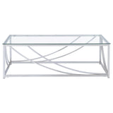 Lille Glass Top Coffee And End Table Set Chrome