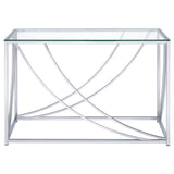 Lille Glass Top Entryway Console Table Accents Chrome