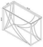 Lille Glass Top Entryway Console Table Accents Chrome