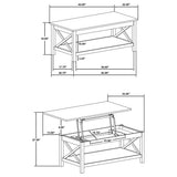Skyview 44-inch Rectangular Lift Top Coffee Table White