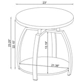 Dacre Round Coffee and End Table Set Dark Charcoal