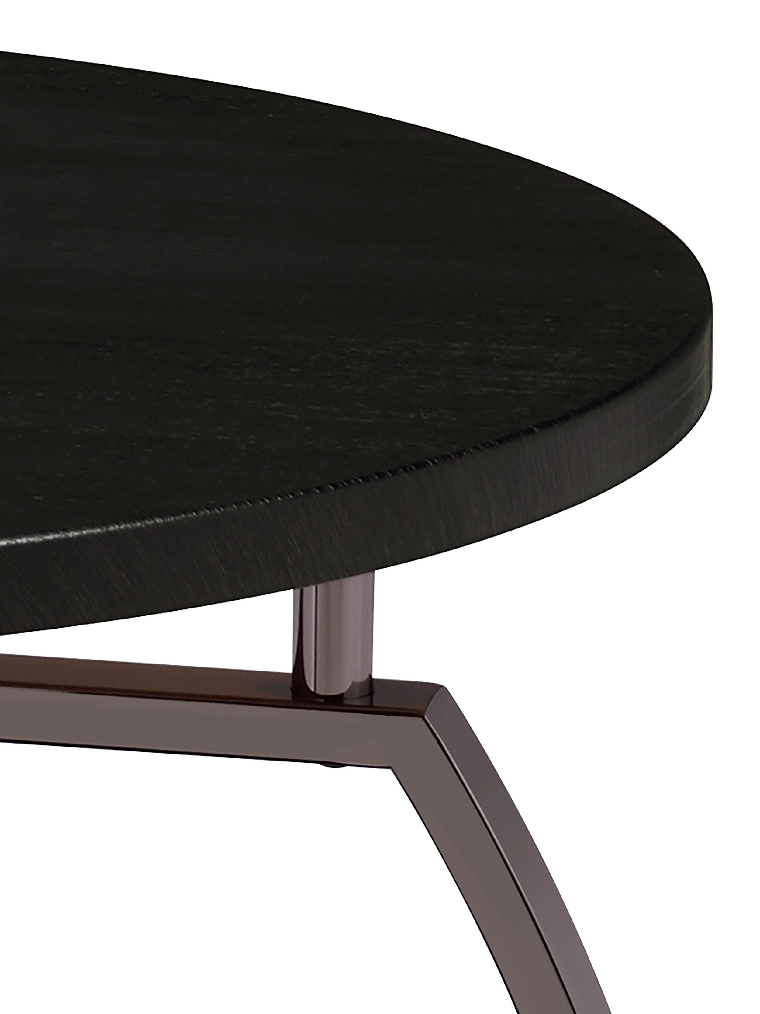 Dacre Round Coffee and End Table Set Dark Charcoal