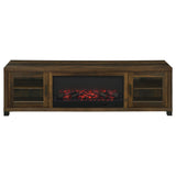 Havering 71-inch TV Stand Fireplace Media Console Dark Pine