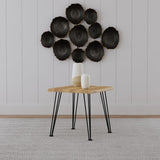 Zander Square Wood Top Coffee Table Natural Brown