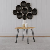 Zander Square Wood Top Coffee Table Natural Brown