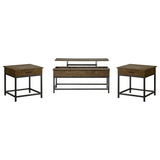 Byers Lift Top Coffee and End Table Set Brown Oak