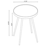 Kaelyn Round Mirror Top End Side Table Gold