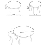 Kaelyn Round Coffee and End Table Set Gold