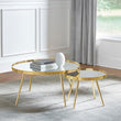 Kaelyn Round Mirror Top Nesting Coffee Table