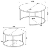 Lainey Round Faux Marble Nesting Coffee Table