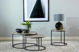 Lainey Round Faux Marble Nesting Coffee Table