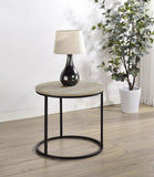 Lainey Round Faux Marble Side End Table