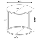 Lainey Round Faux Marble Side End Table