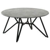 Hadi Round SmartTop Coffee and End Table Set Cement