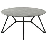 Hadi Round SmartTop Coffee and End Table Set Cement