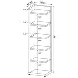 Alder 71-inch 6-shelf Corner Bookcase Cappuccino